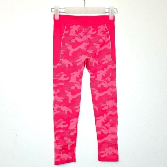 Slalom Camo Girls Midweight Performance Base Layer Pull-on Bottom Pink Medium/8 - Picture 3 of 4